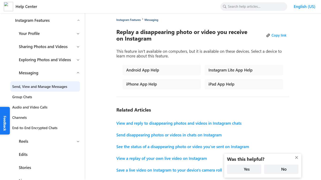 Replay a disappearing photo or video you receive on Instagram | Instagram Help Center